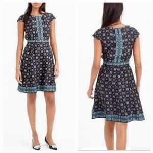 J. Crew Silk Mirrored Floral Cap Sleeve Dress Women’s Size 6